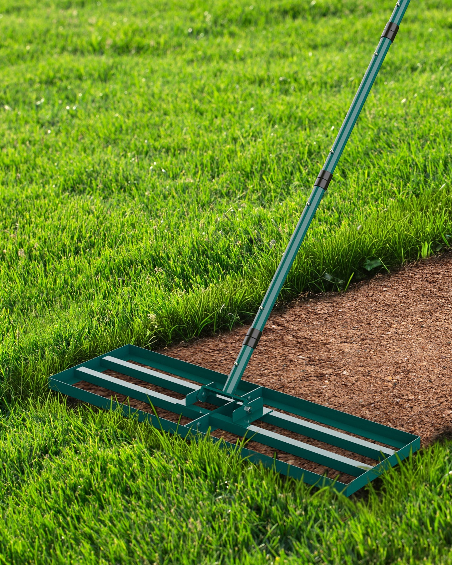 TITECK Lawn Leveling Rake with Adjustable Steel Handle