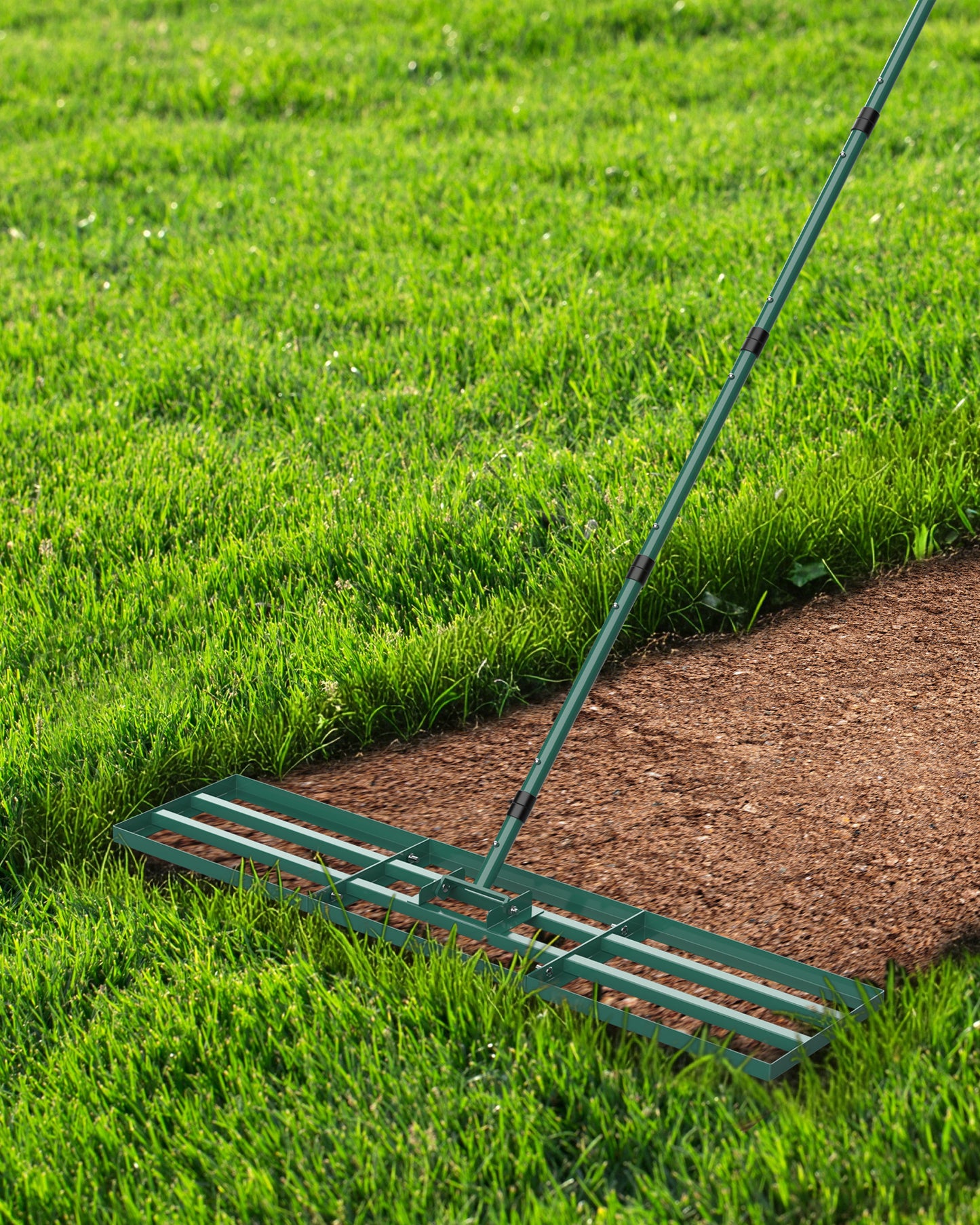 TITECK Lawn Leveling Rake with Adjustable Steel Handle
