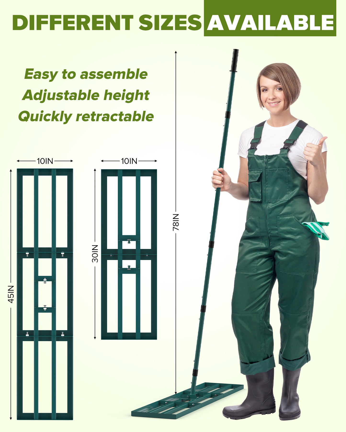 TITECK Lawn Leveling Rake with Adjustable Steel Handle