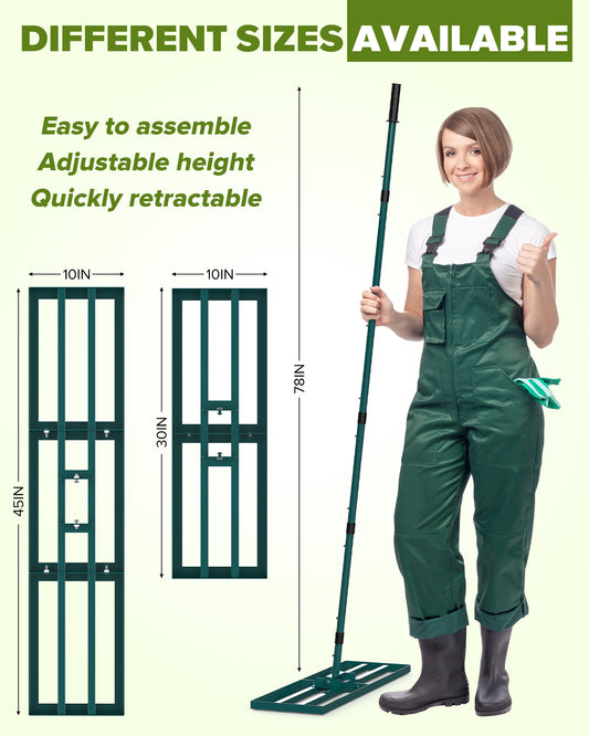 TITECK Lawn Leveling Rake with Adjustable Steel Handle