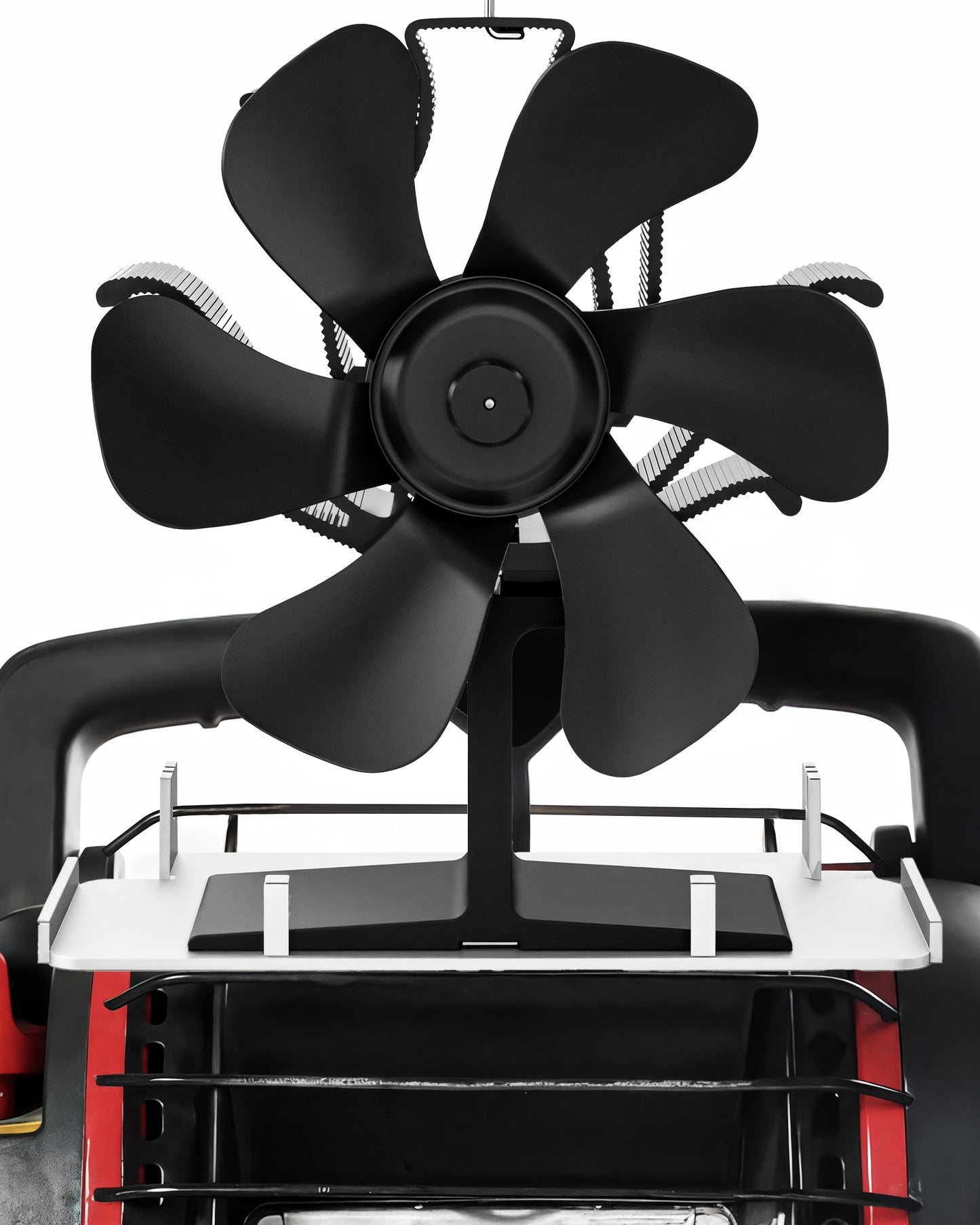 TITECK 6 blades Wood Stove Fan with Bracket Tray